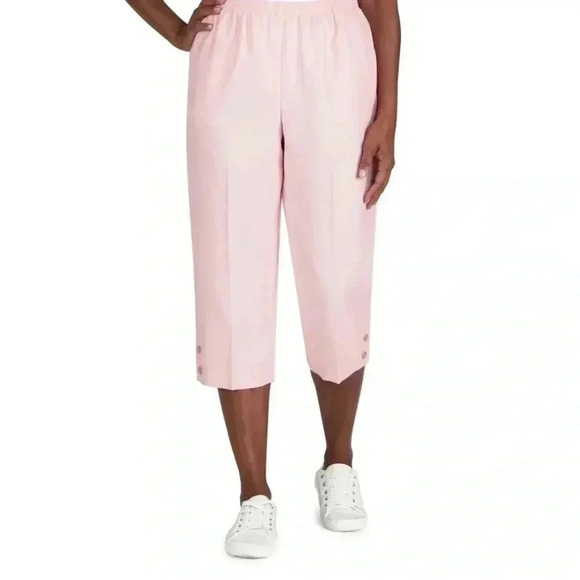 NWT Alfred Dunner PINK Womens Textured Capri  Size 12 - Picture 13 of 13